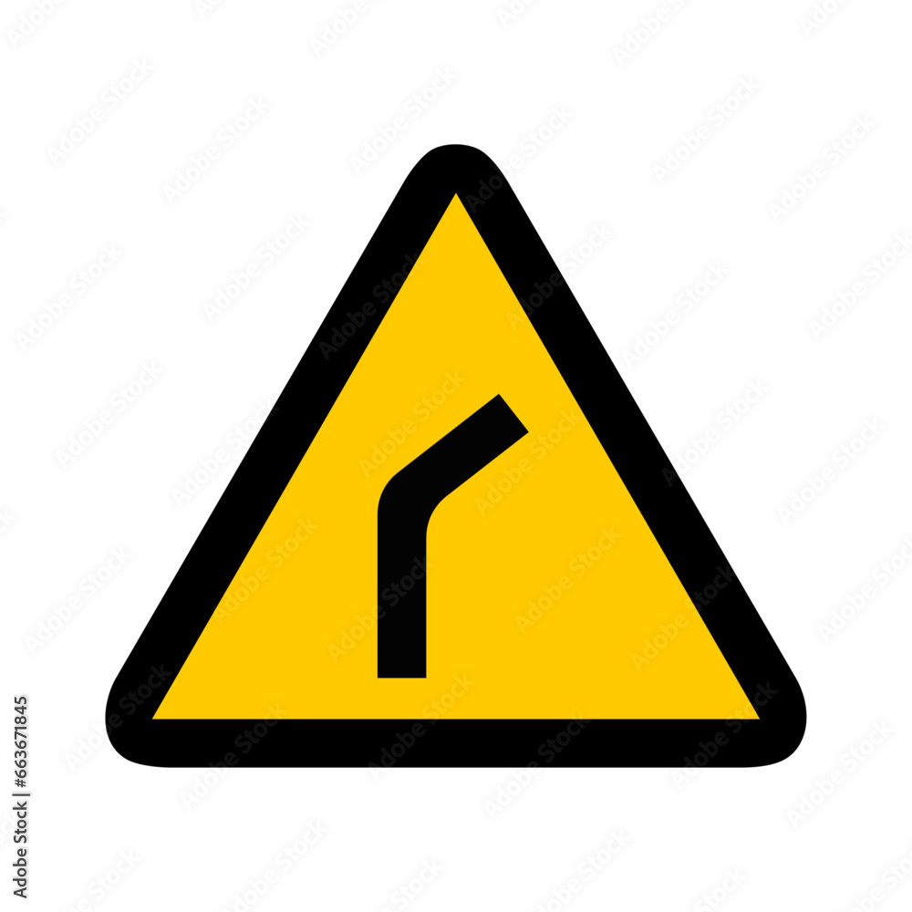 route droite triangle jaune panneau signalisation danger route droite triangle jaune panneau signalisation danger