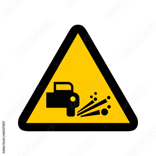 projection route triangle jaune panneau signalisation danger