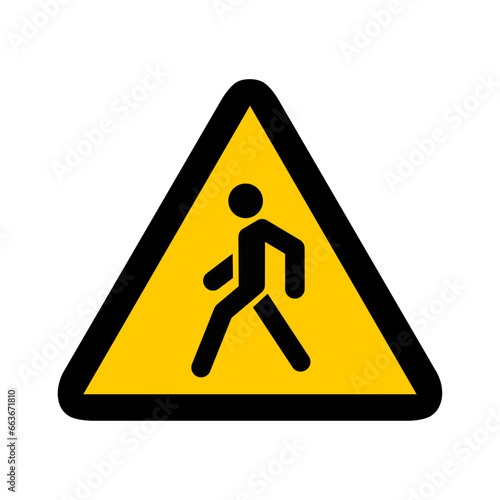 piéton triangle jaune panneau signalisation danger
