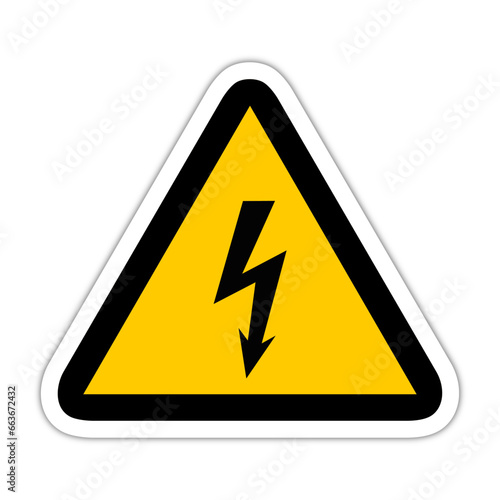 danger electrique triangle jaune panneau signalisation danger relief