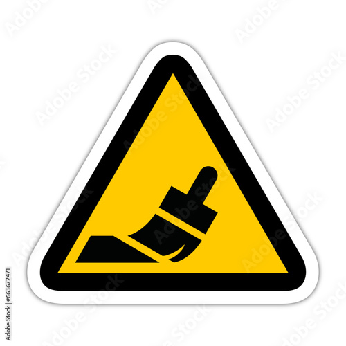 défense afficher coller affiche danger triangle jaune panneau signalisation danger relief