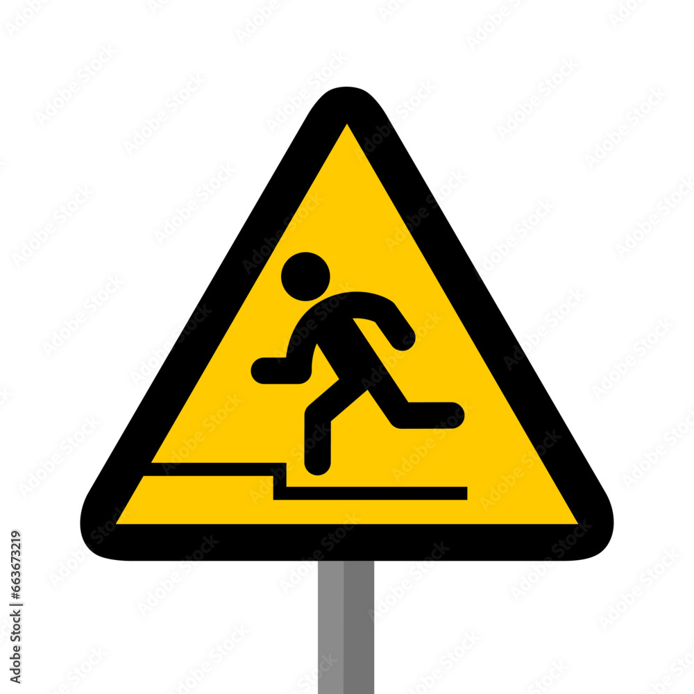 danger courir dans les escaliers triangle jaune panneau signalisation danger danger courir dans les escaliers triangle jaune panneau signalisation danger