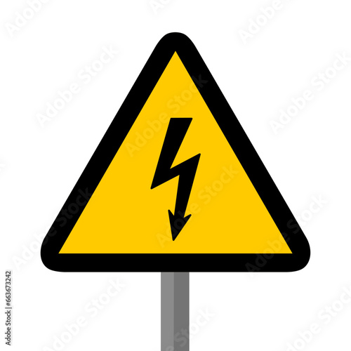 danger electrique triangle jaune panneau signalisation danger