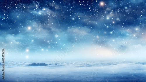 A snow scene with blue clouds on it, light beige and azure, dark turquoise and white background.
