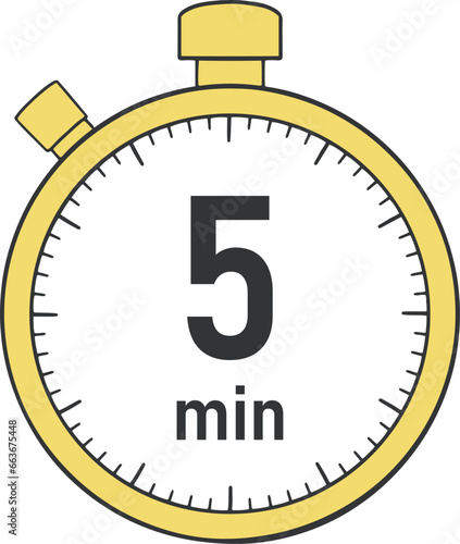 5分のタイマー・ストップウォッチのイラスト素材