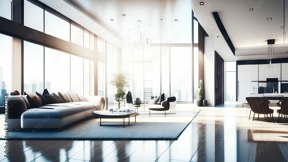 Fototapeta premium modern living room with furniture