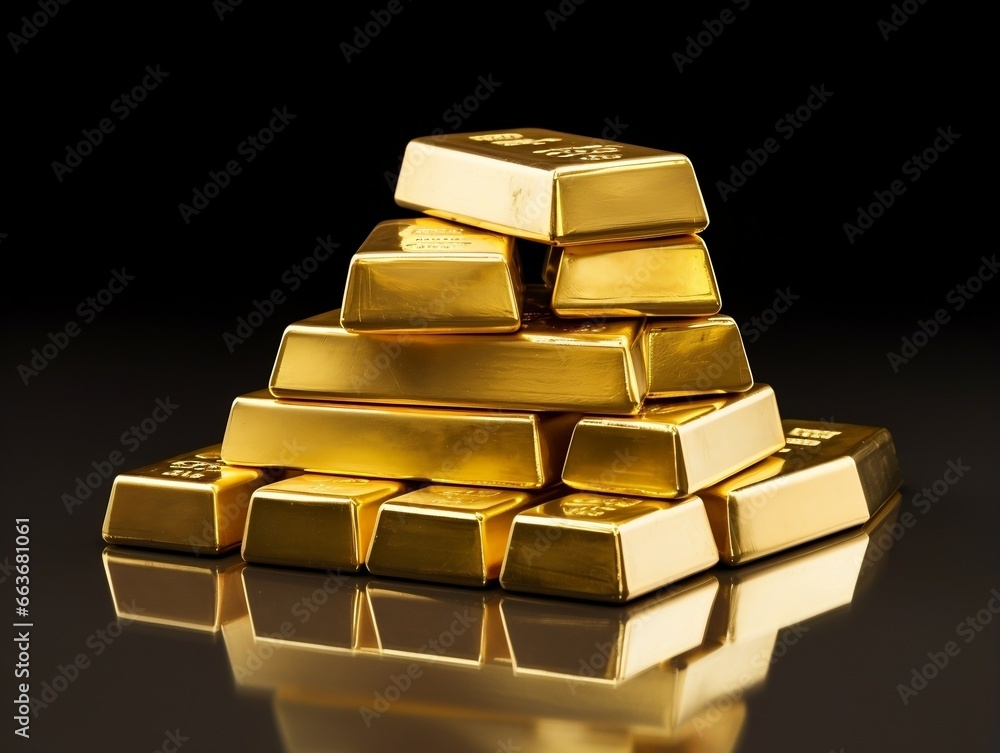 Gold bars on isolated white background generative ai Gold bars on isolated white background generative ai