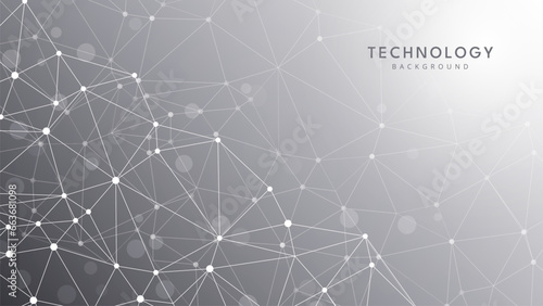 Network connection background. Science and technology abstract design. Particles background. Gradient background with network connection lines.