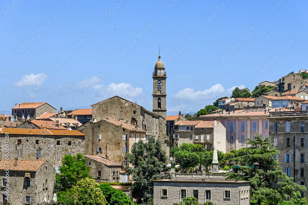 Sartène, Altstadt, Kirche, Sainte-Marie, Granithäuser, Place Porta, Altstadthäuser, Korsika, Insel, Sommer, Mittelmeer, Badeferien, Frankreich Sartène, Altstadt, Kirche, Sainte-Marie, Granithäuser, Place Porta, Altstadthäuser, Korsika, Insel, Sommer, Mittelmeer, Badeferien, Frankreich