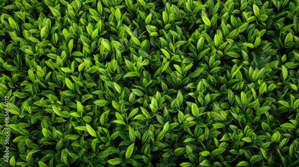Tea bushes, texture of top view and close up Tea bushes, texture of top view and close up