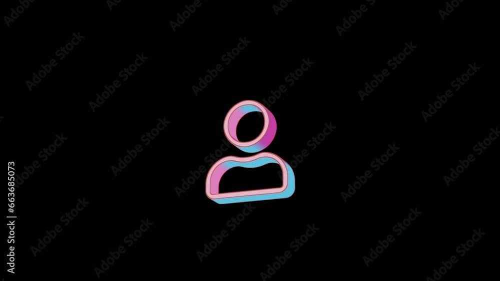 Bright user icon is jumping merrily. Retro style. Alpha channel black. Looped from frame 120 to 240, Alpha BW at the end Bright user icon is jumping merrily. Retro style. Alpha channel black. Looped from frame 120 to 240, Alpha BW at the end