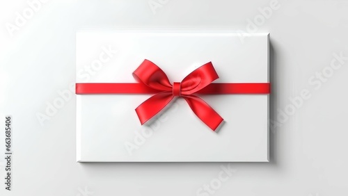 white gift box with ribbon