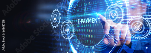 E-payment electronic concept.
