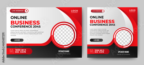 Digital marketing seminar social media web banner template. vector	