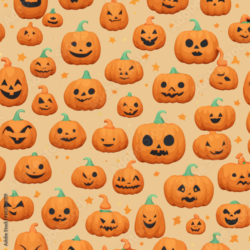 Halloween pumpkin pattern vector illustration