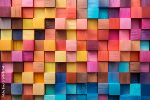 Colorful background of wooden blocks