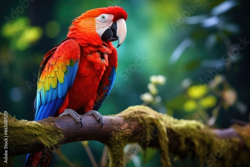 Wallpaper Mural Colorful scarlet macaw parrot in jungle. Torontodigital.ca
