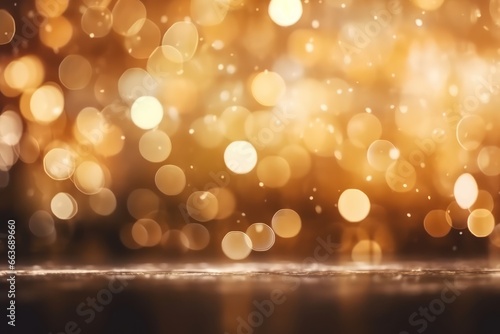 Festive Abstract Defocused Christmas background,golden glitter bokeh wallpaper background for celebrating concept 