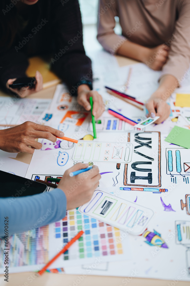 Graphics For Developing Team of Creative Web, Graphic Designer planning for mobile phone ...