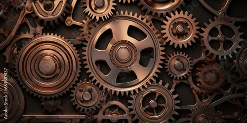 Background Copper Gears In Steam Punk Style Created Using Artificial Intelligence © Damianius