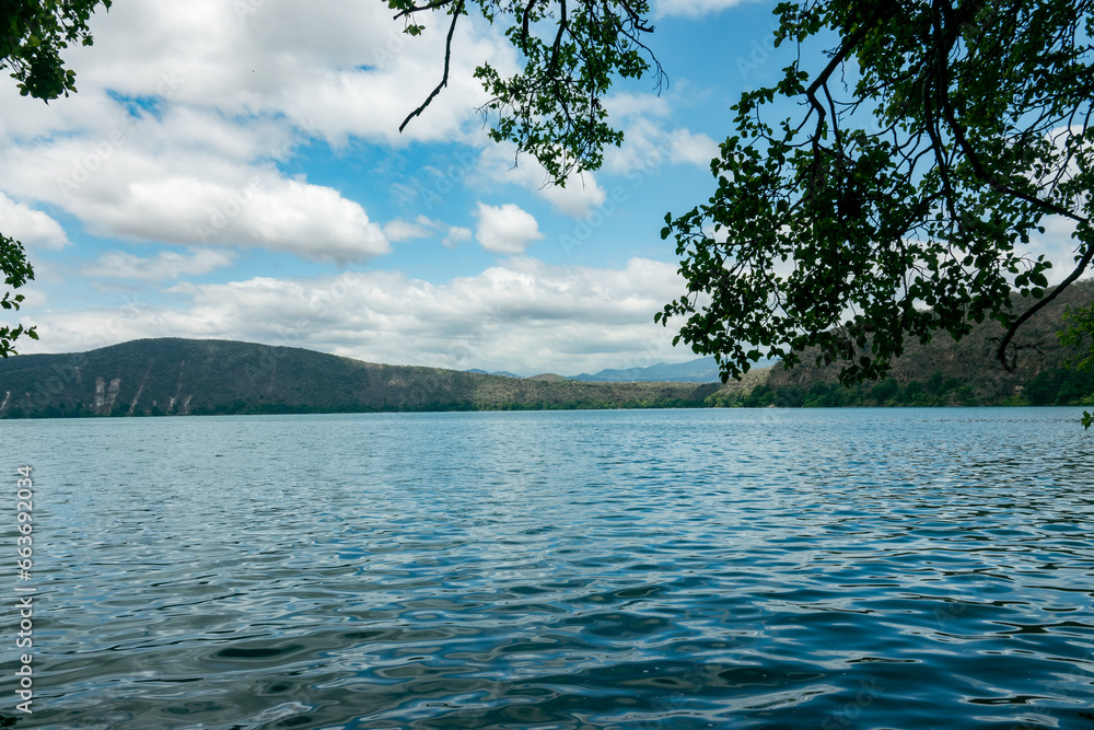 Scenic view of Lake Chala in Kenya/Tanzania border Scenic view of Lake Chala in Kenya/Tanzania border