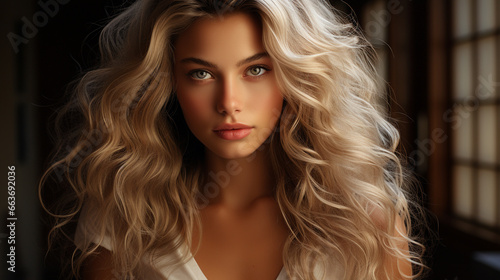 beautiful blond girl. beauty portrait.