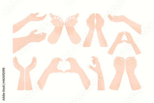Giving Hand Gesture Illustration Set