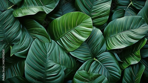 Tropical leaf  abstract green leaf texture  natural backdrop..