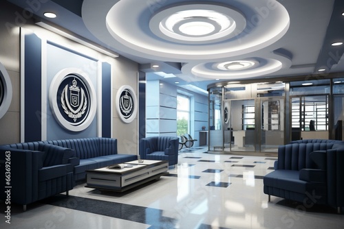 Interior design of a police station. Generative AI