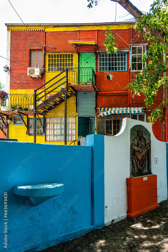 Colorful buildings in Caminito street in La Boca at Buenos Aires, Argentina.
