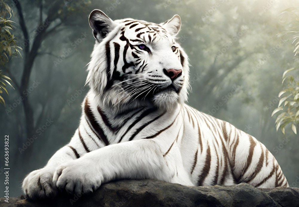 White Tiger Intensity, 
The Fabled White Bengal, 
White Bengal's Wilderness