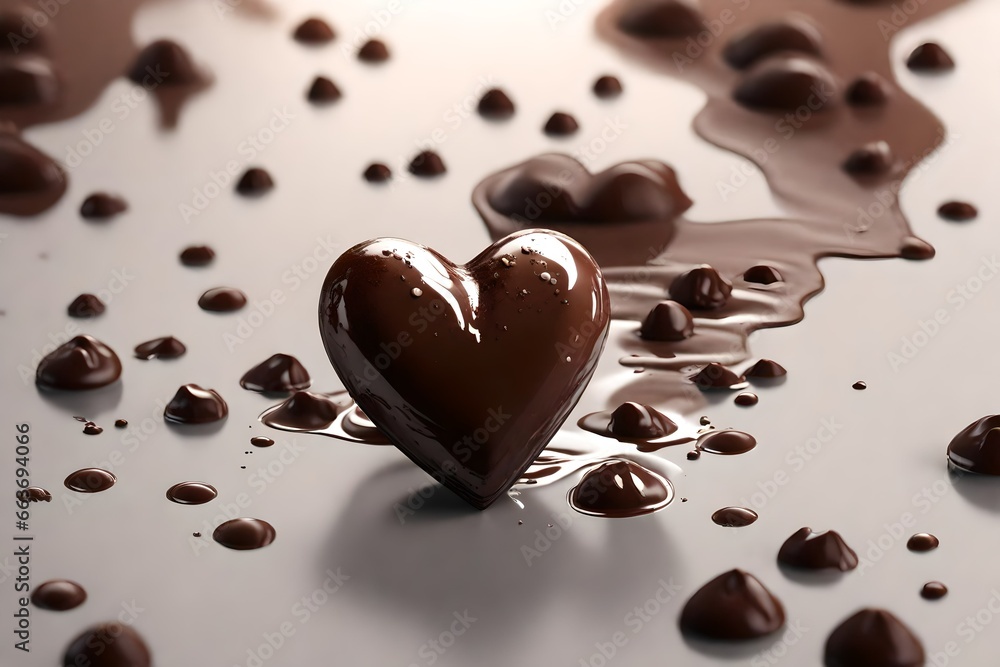 heart shaped chocolate, generative AI heart shaped chocolate, generative AI