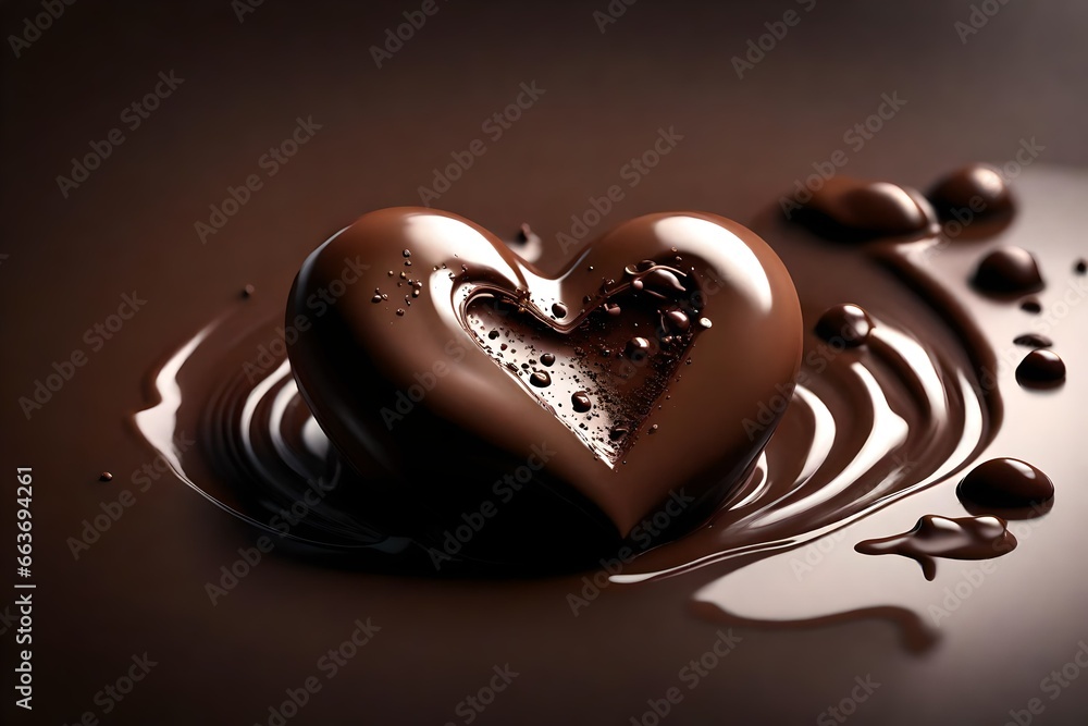 heart shaped chocolate, generative AI heart shaped chocolate, generative AI