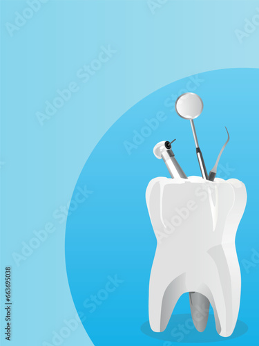 Are dental tools in a white tooth cup