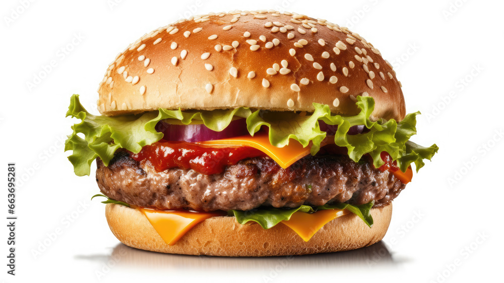 Isolated Hamburger on White Background Isolated Hamburger on White Background