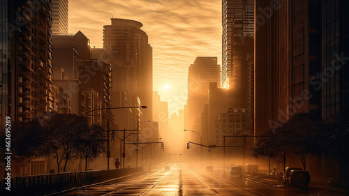 Urban Sunset Cityscape