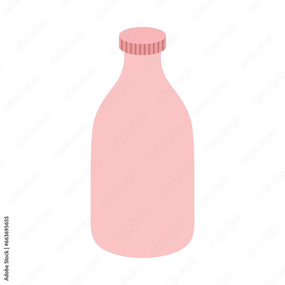 Milk bottle isolated on white background. Vector flat illustration Milk bottle isolated on white background. Vector flat illustration