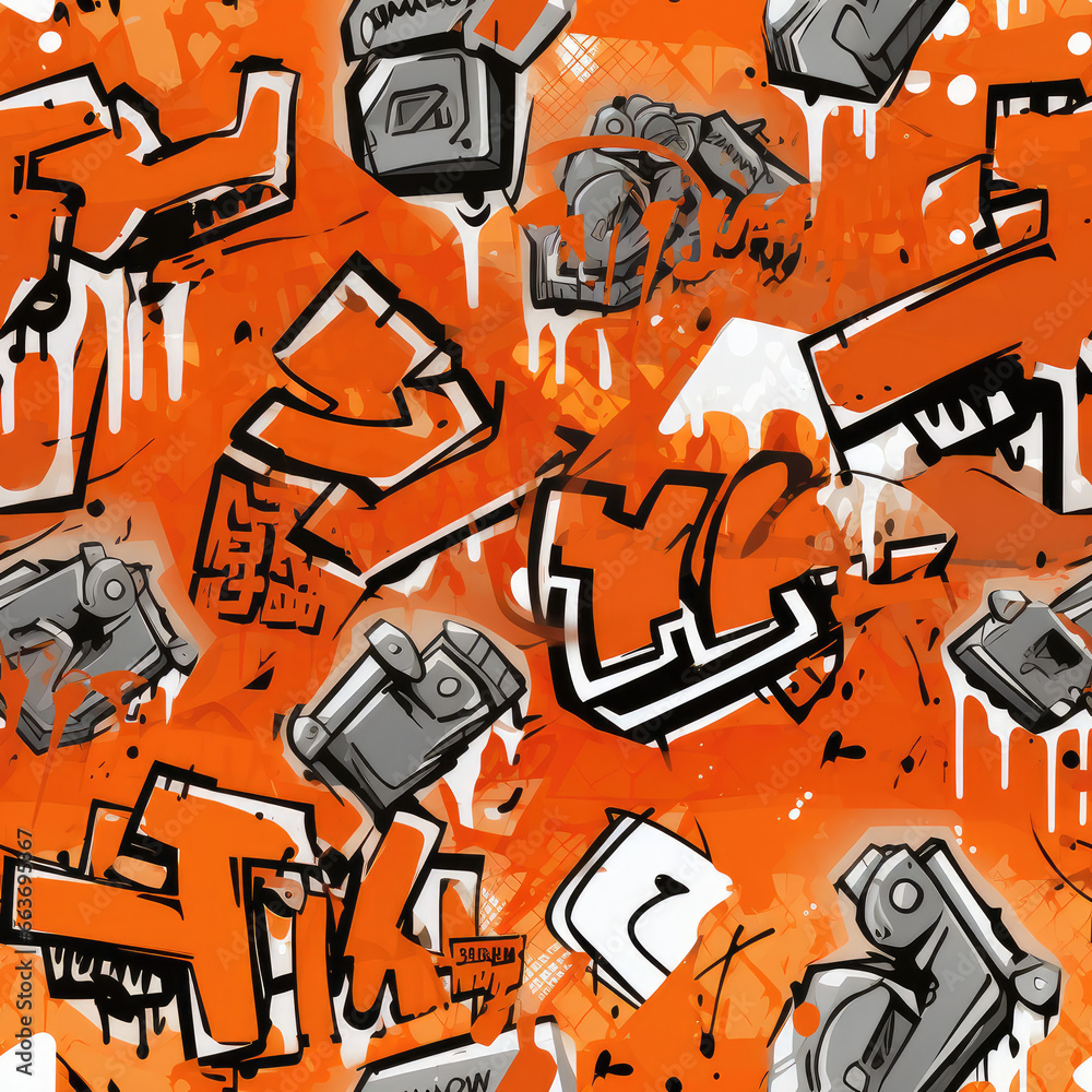 Calligraphy graffiti doodles funky grunge repeat pattern Calligraphy graffiti doodles funky grunge repeat pattern
