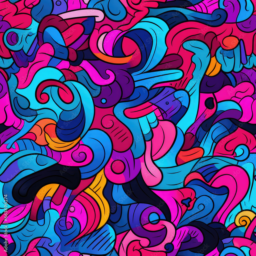 Calligraphy graffiti doodles funky grunge repeat pattern Calligraphy graffiti doodles funky grunge repeat pattern