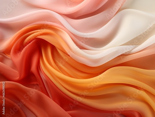 Flowing fabrics abstract orange yellow and pink swirly background generative ai