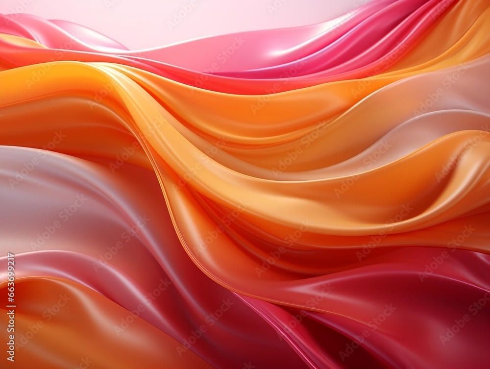 Flowing fabrics abstract orange yellow and pink swirly background generative ai Flowing fabrics abstract orange yellow and pink swirly background generative ai