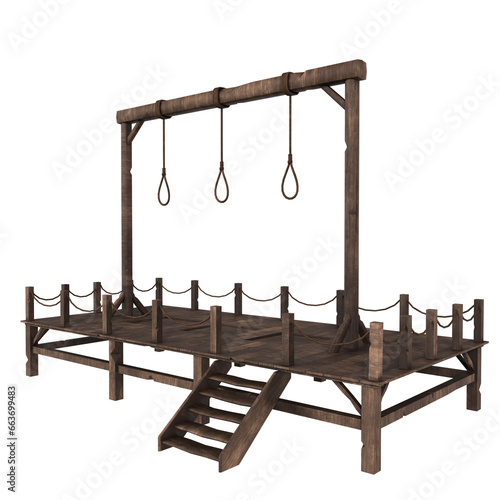 Execution gallows isolated on transparent