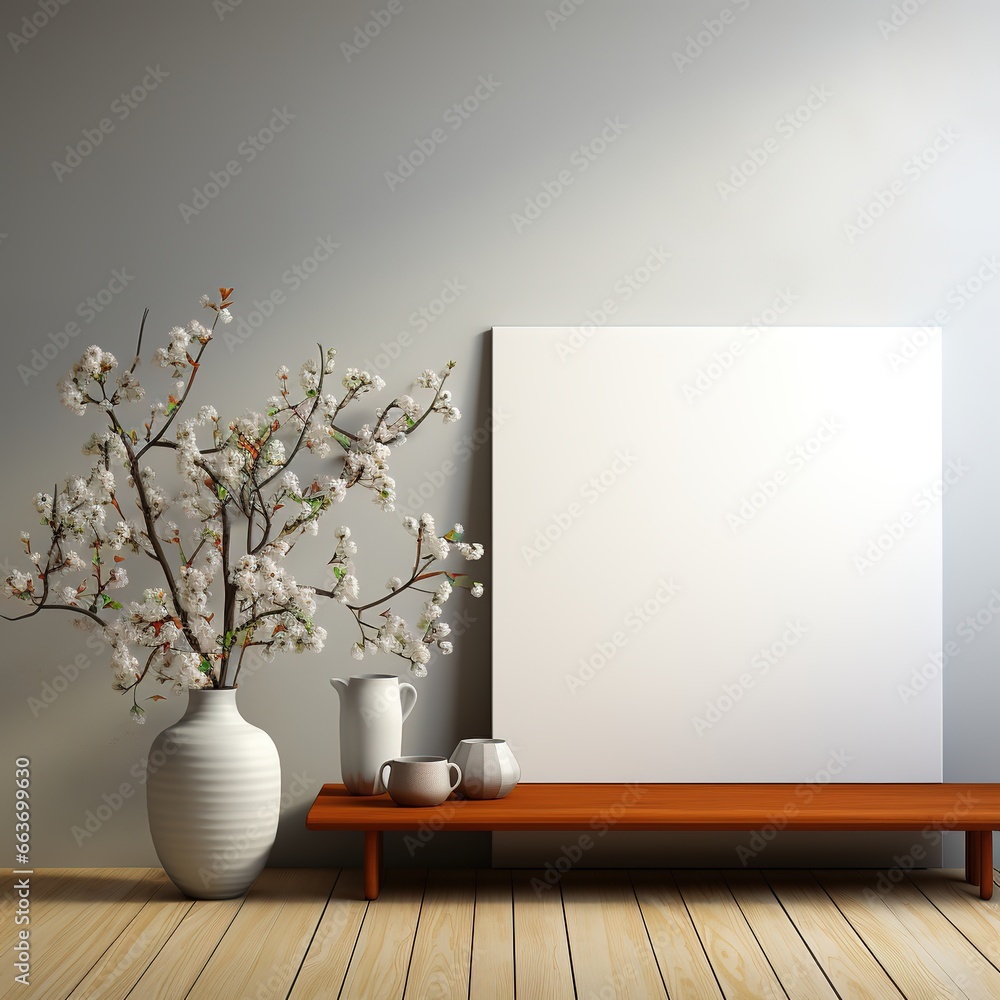 Mock up poster frame in interior background Mock up poster frame in interior background