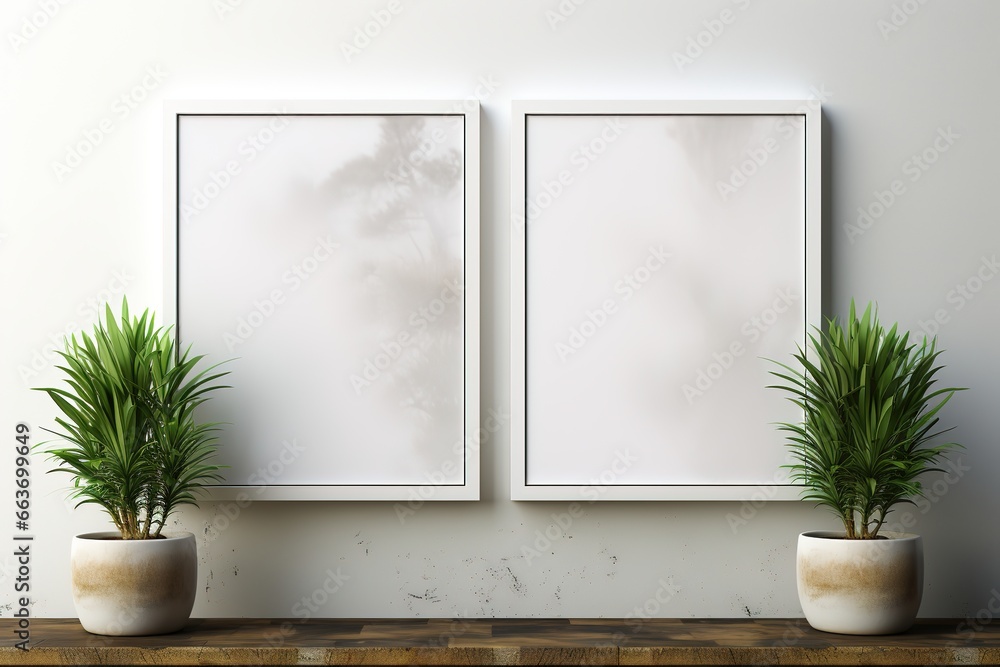 Mock up poster frame in modern interior background Mock up poster frame in modern interior background