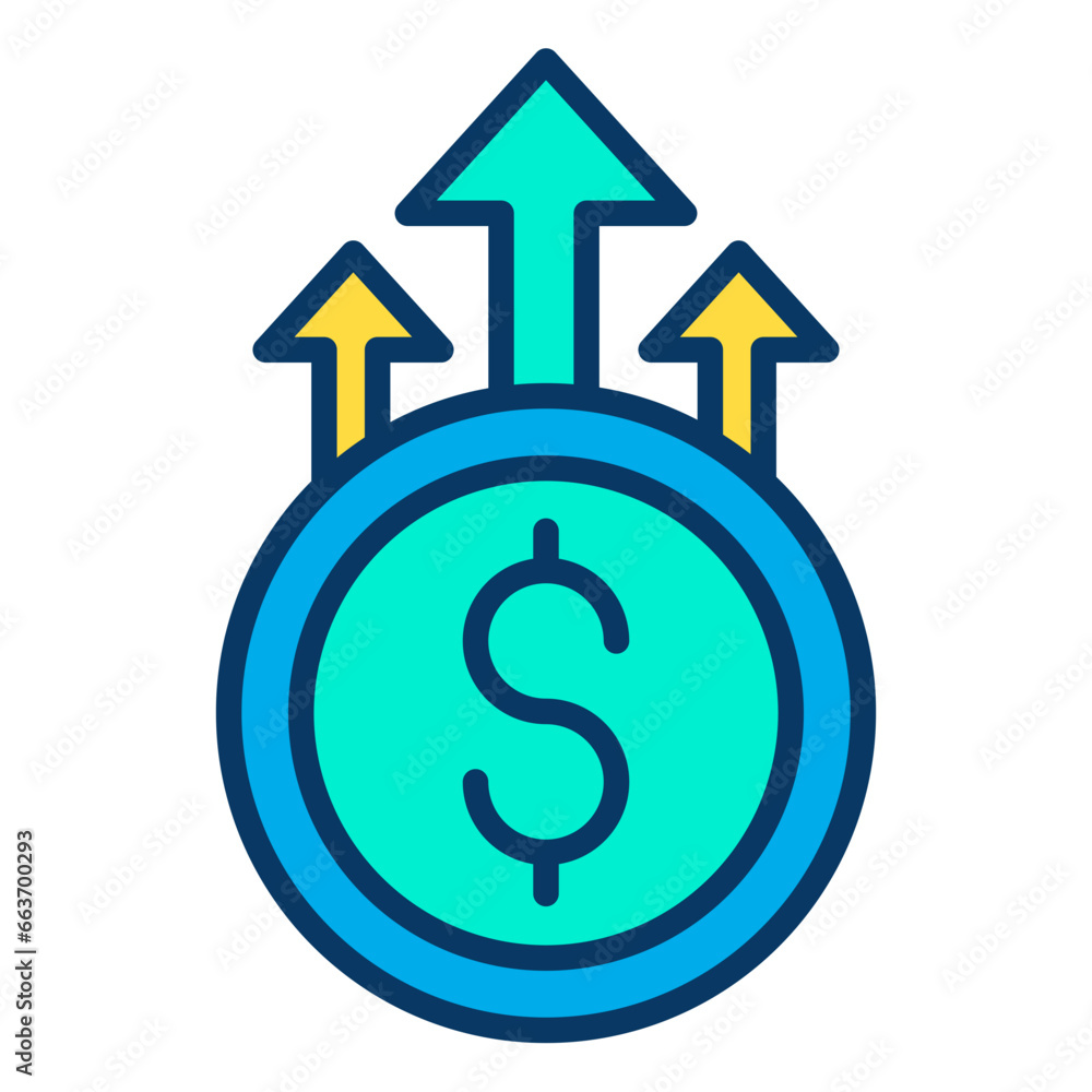 Lineal color Dollar Growth value icon Lineal color Dollar Growth value icon
