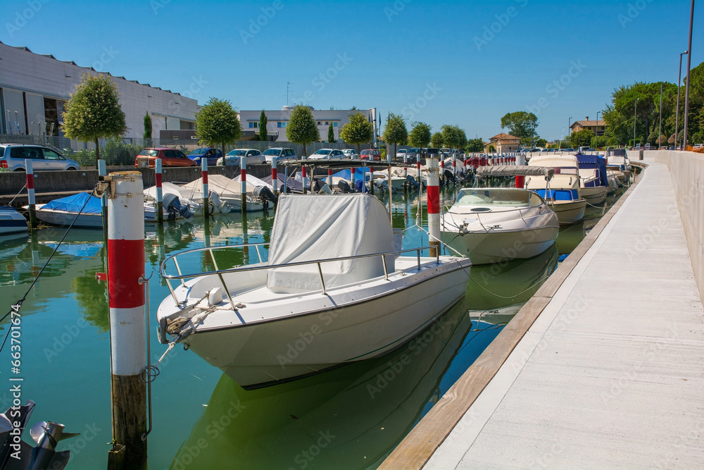 The marina in Aquileia in Friuli-Venezia Giulia, north east Italy. August