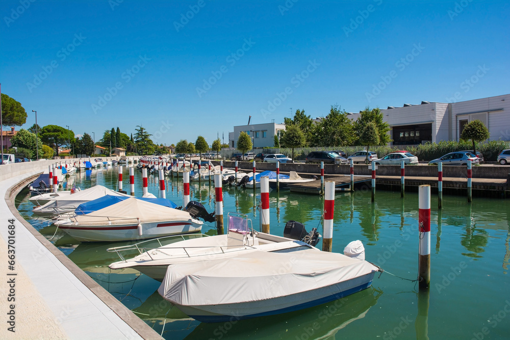 The marina in Aquileia in Friuli-Venezia Giulia, north east Italy. August