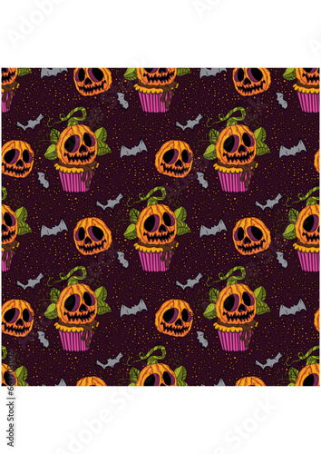Happy Halloween seamless pattern background