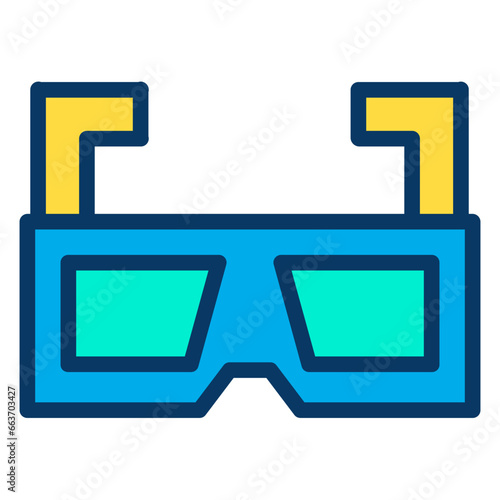 Lineal color 3d glasses icon