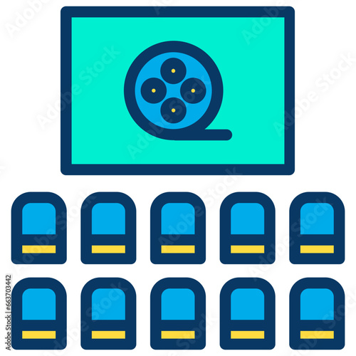 Lineal color Cinema icon